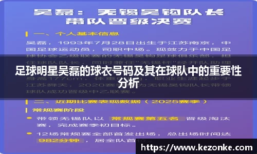 足球明星吴磊的球衣号码及其在球队中的重要性分析
